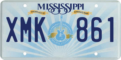 MS license plate XMK861