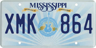 MS license plate XMK864