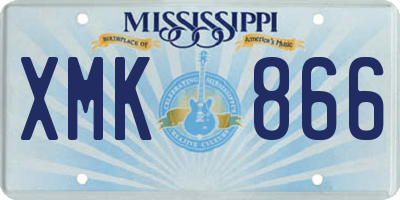 MS license plate XMK866