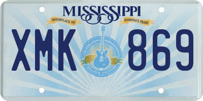 MS license plate XMK869