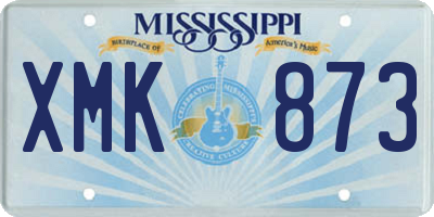 MS license plate XMK873