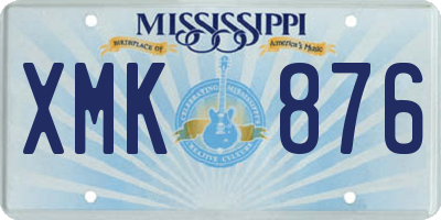 MS license plate XMK876