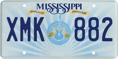 MS license plate XMK882