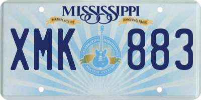 MS license plate XMK883