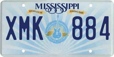 MS license plate XMK884