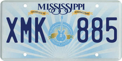 MS license plate XMK885