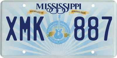 MS license plate XMK887