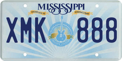 MS license plate XMK888