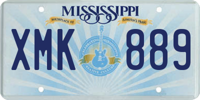 MS license plate XMK889