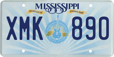 MS license plate XMK890