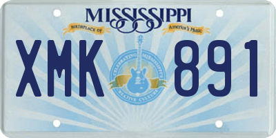 MS license plate XMK891