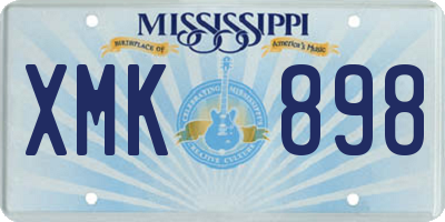 MS license plate XMK898