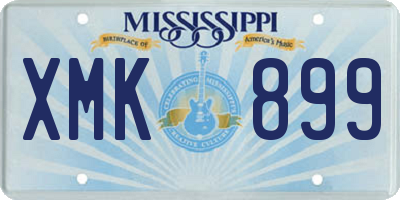 MS license plate XMK899