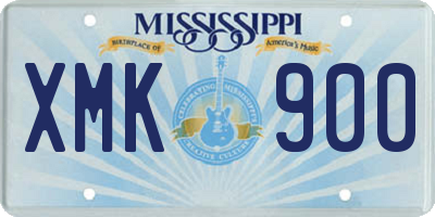 MS license plate XMK900