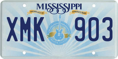 MS license plate XMK903