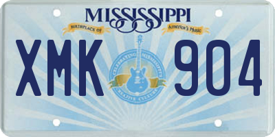 MS license plate XMK904