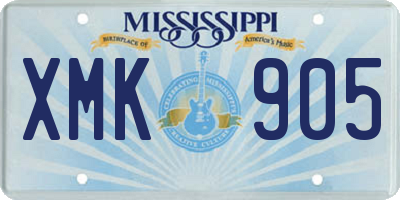 MS license plate XMK905