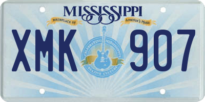 MS license plate XMK907