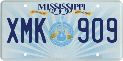 MS license plate XMK909
