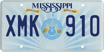 MS license plate XMK910