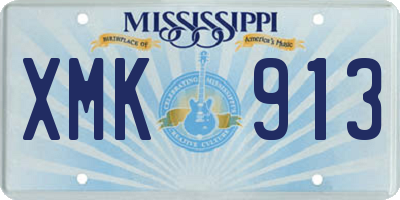 MS license plate XMK913