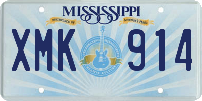 MS license plate XMK914