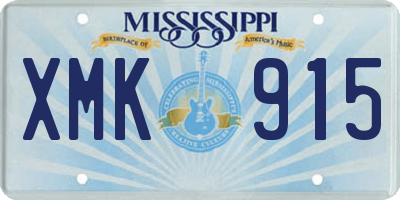 MS license plate XMK915