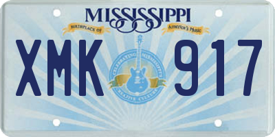 MS license plate XMK917