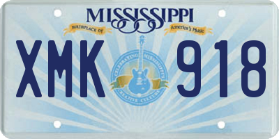 MS license plate XMK918