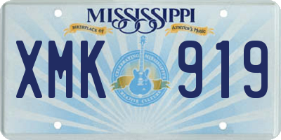 MS license plate XMK919