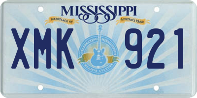 MS license plate XMK921