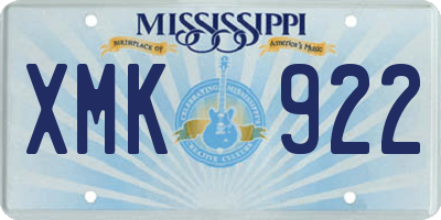 MS license plate XMK922