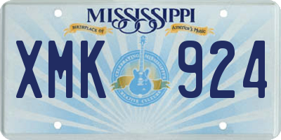 MS license plate XMK924