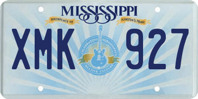 MS license plate XMK927