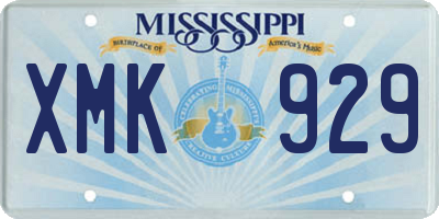 MS license plate XMK929