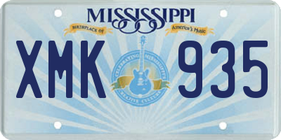 MS license plate XMK935