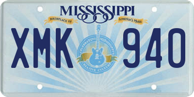 MS license plate XMK940