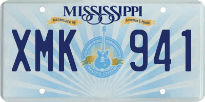 MS license plate XMK941
