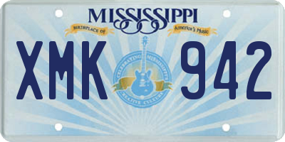 MS license plate XMK942