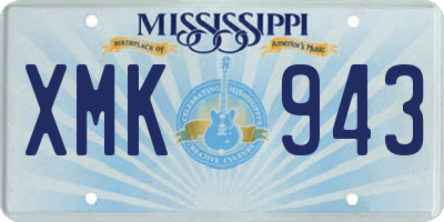 MS license plate XMK943