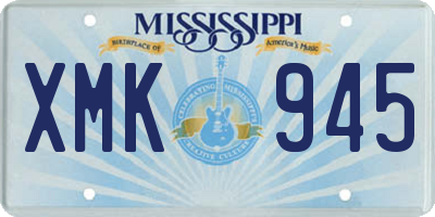 MS license plate XMK945