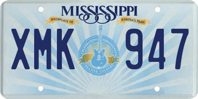 MS license plate XMK947