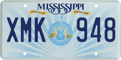 MS license plate XMK948