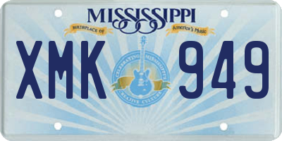 MS license plate XMK949