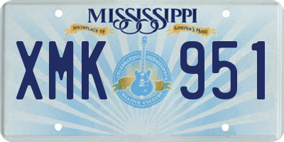 MS license plate XMK951