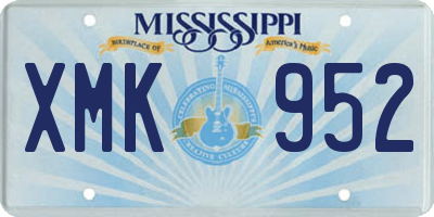 MS license plate XMK952