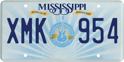 MS license plate XMK954