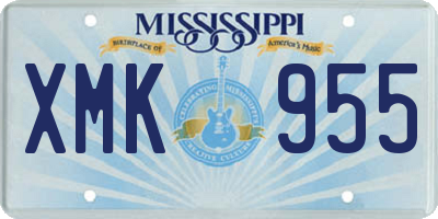 MS license plate XMK955