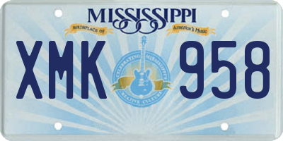 MS license plate XMK958