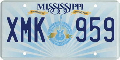 MS license plate XMK959